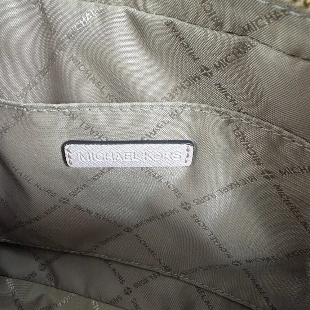 Michael Kors Jet Set East West Large Logo Powder Blush Multi Color Crossbody Ba